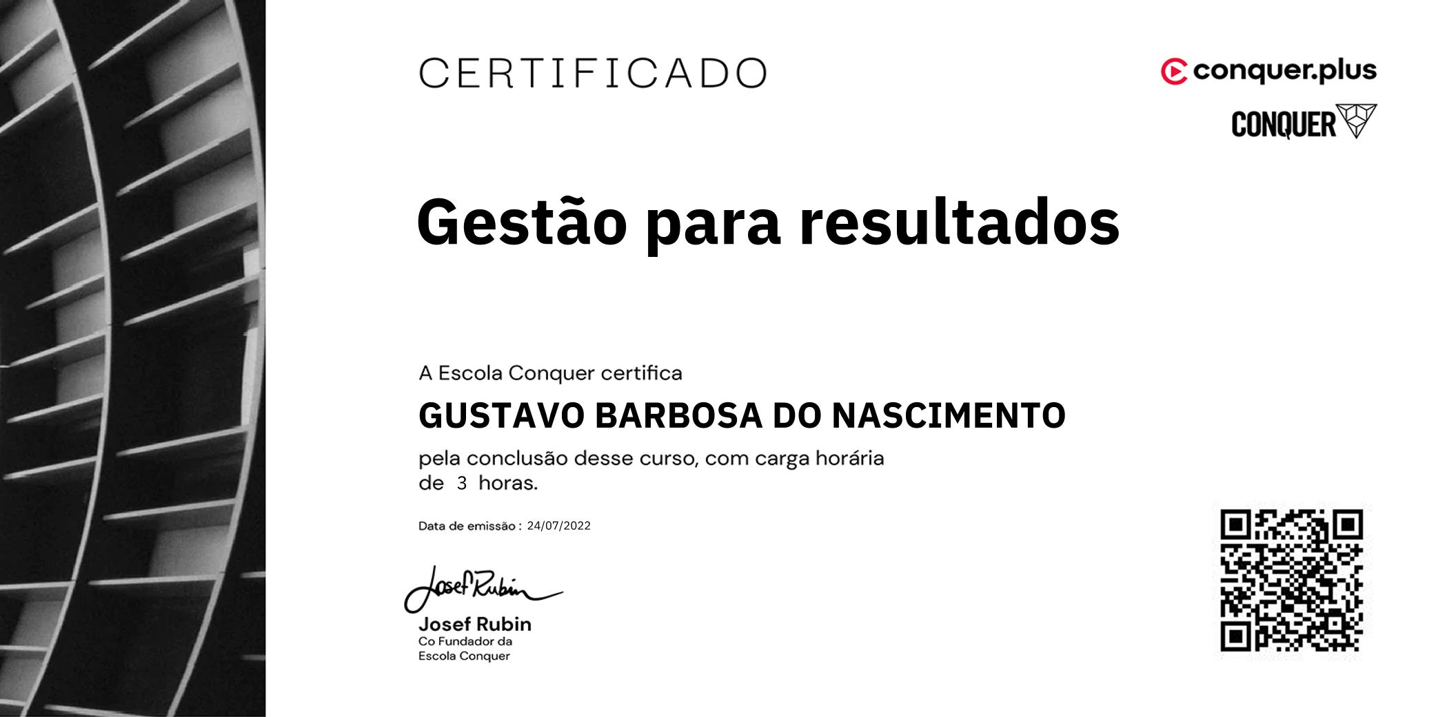 Certificado de Gestão para resultados
